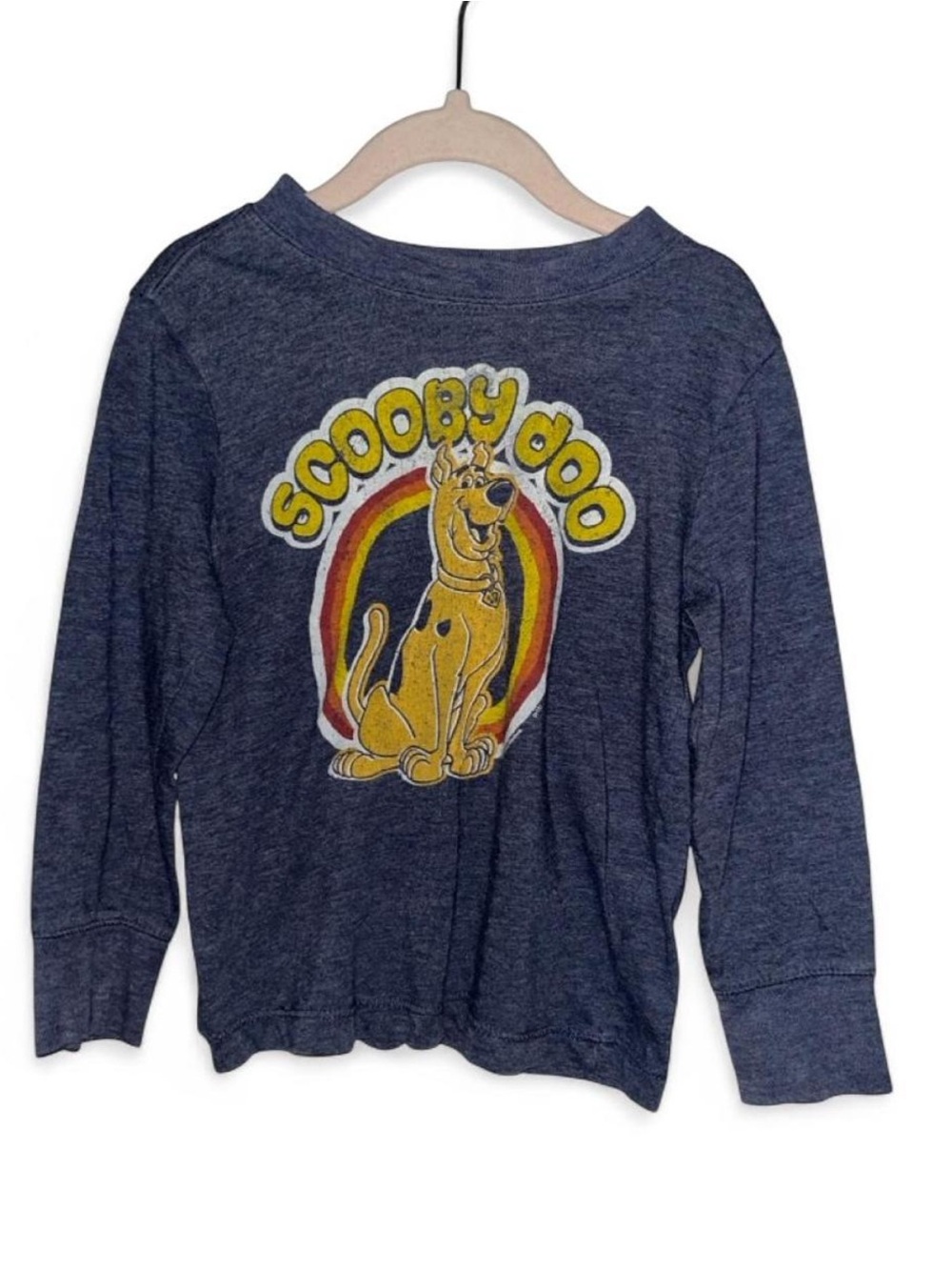 Vintage 2000s Scooby-Doo Graphic Navy Kids Long-Sleeve Shirt
